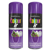 2X Paint Factory Proper Purple Gloss Spray Paint 400ml Spray Paint